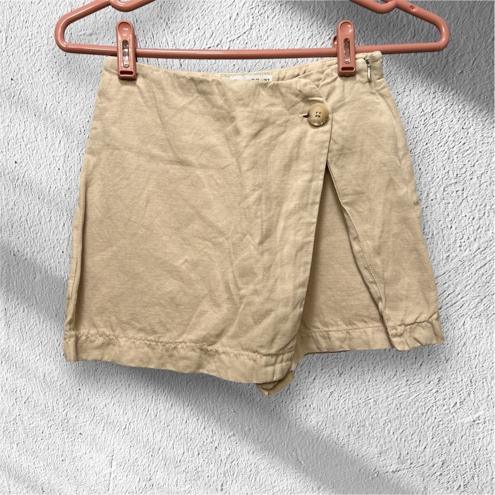 Zara Girl’s Linen Cotton Blend Skort with Button Detail size 11/12